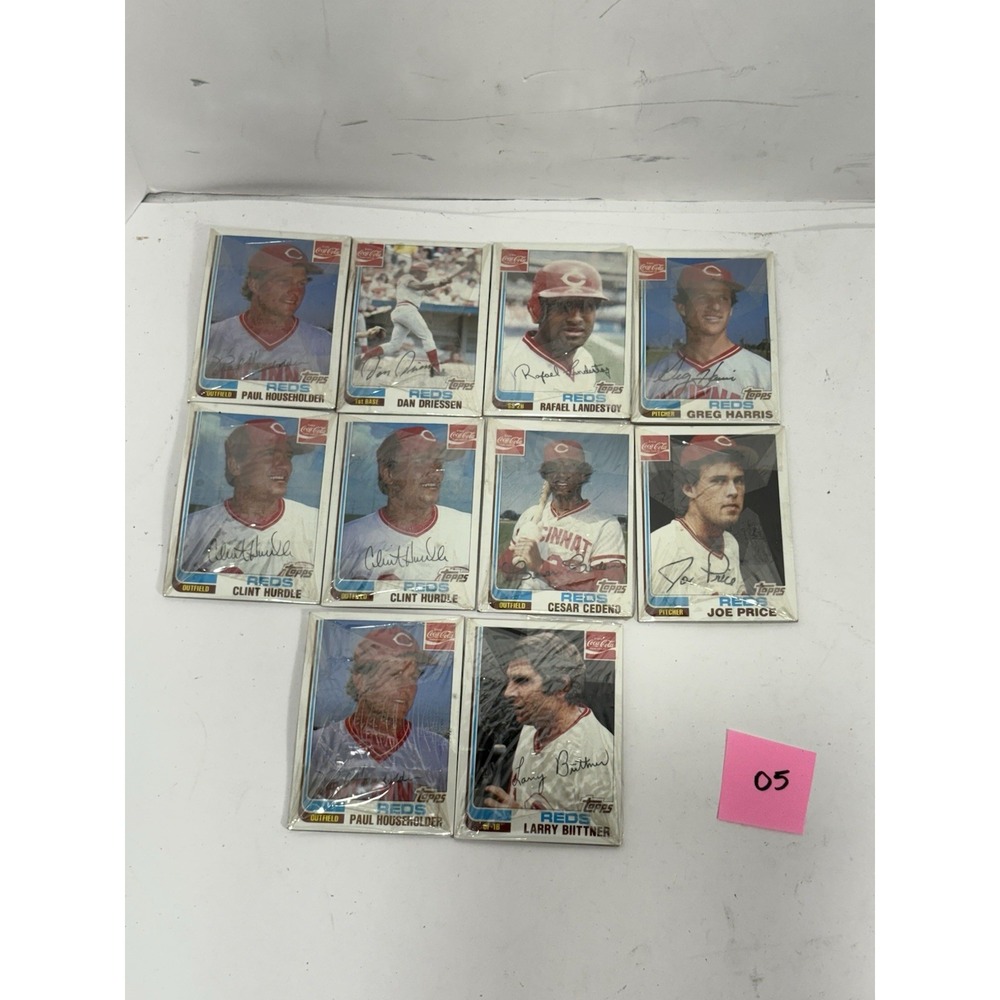 1982 TOPPS COKE COCA-COLA Lot Of 10‎ Cards CINCINNATI REDS Players Lot #5